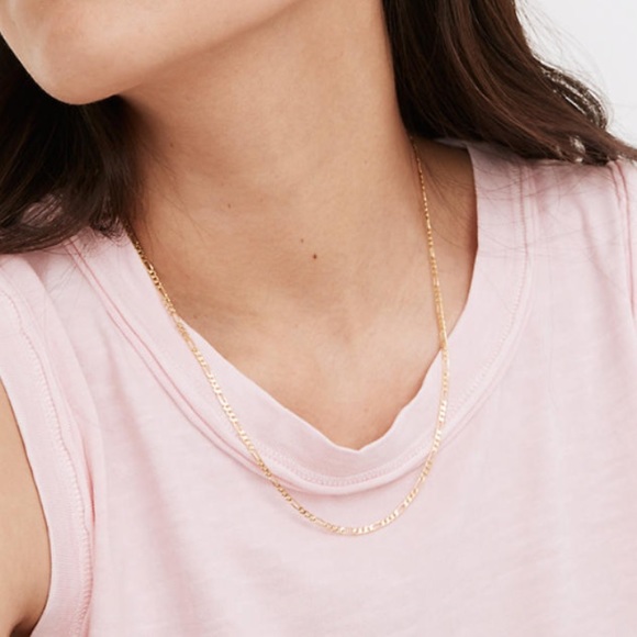 Madewell small gold plated figaro chain necklace - Picture 2 of 5